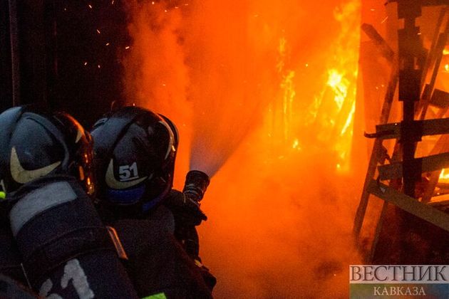 Склад горит в Пятигорске