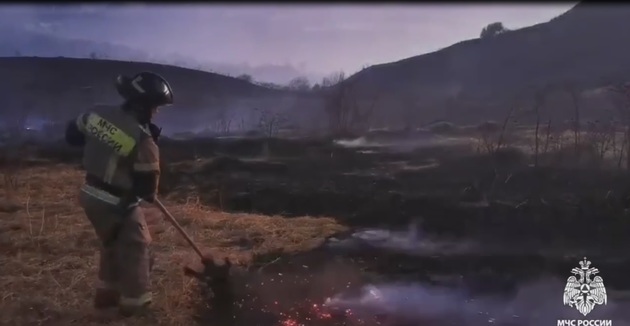Масштабный природный пожар потушили под Кисловодском