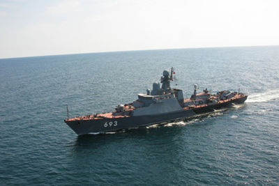Флагман Каспийской флотилии заступил на боевое дежурство
